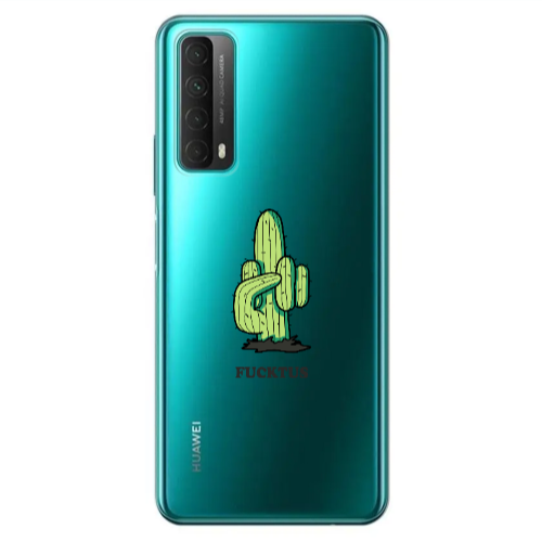 Huawei P Smart 2021 Green Cactus Transparent Silicone TPU Θήκη