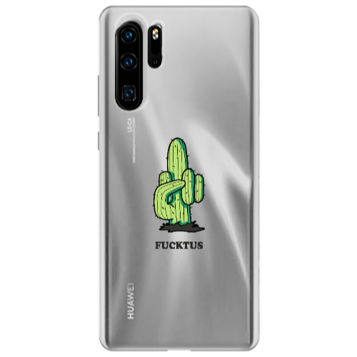 Huawei P30 Pro Green Cactus Transparent Silicone TPU Θήκη