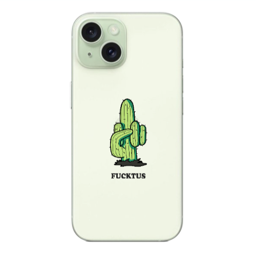 Apple iPhone 15 Green Cactus Transparent Silicone TPU Θήκη
