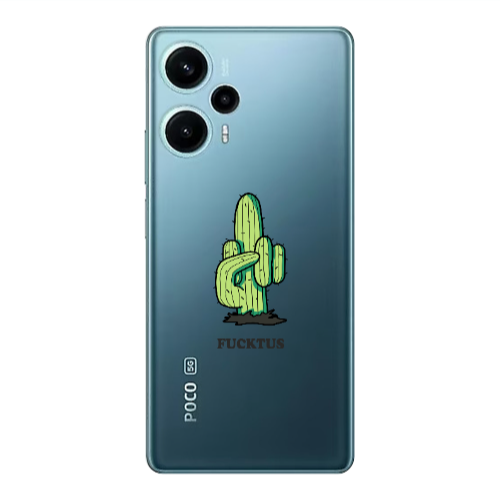 Xiaomi Poco F5 Green Cactus Transparent Silicone TPU Θήκη