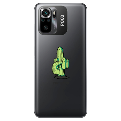 Xiaomi Poco M5 s Green Cactus Transparent Silicone TPU Θήκη