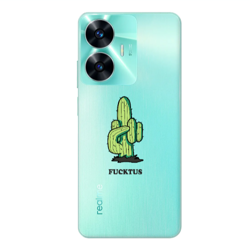 Realme C55 Green Cactus Transparent Silicone TPU Θήκη