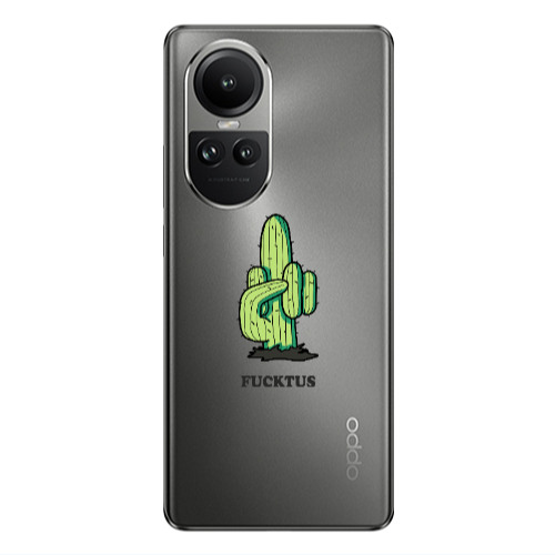 Oppo Reno10 5G Green Cactus Transparent Silicone TPU Θήκη