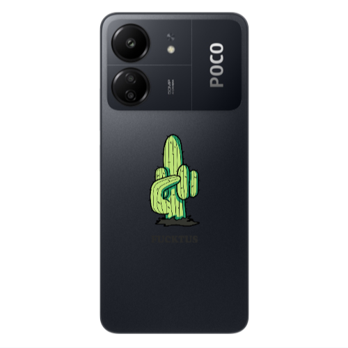 Xiaomi Poco C65 Green Cactus Transparent Silicone TPU Θήκη