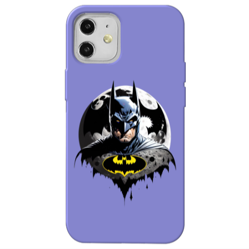 Apple iPhone 12 Batman 3 Purple Colored Silicone TPU Θήκη