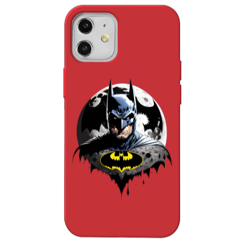 Apple iPhone 12 Batman 3 Red Colored Silicone TPU Θήκη