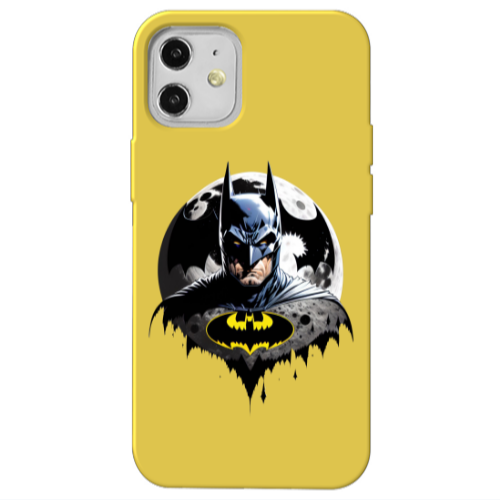 Apple iPhone 12 Batman 3 Yellow Colored Silicone TPU Θήκη