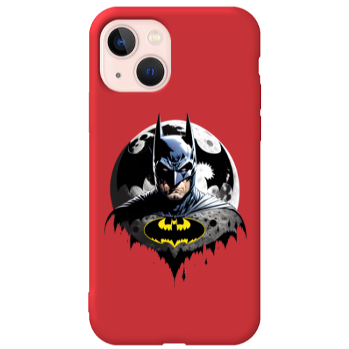 Apple iPhone 13 Batman 3 Red Colored Silicone TPU Θήκη