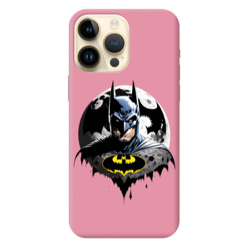 Apple iPhone 13 Pro Max Batman 3 Pink Colored Silicone TPU Θήκη