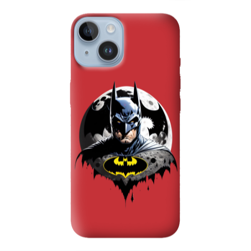 Apple iPhone 14 Plus Batman 3 Red Colored Silicone TPU Θήκη