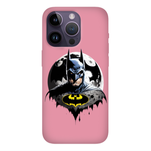 Apple iPhone 14 Pro  Batman 3 Pink Colored Silicone TPU Θήκη