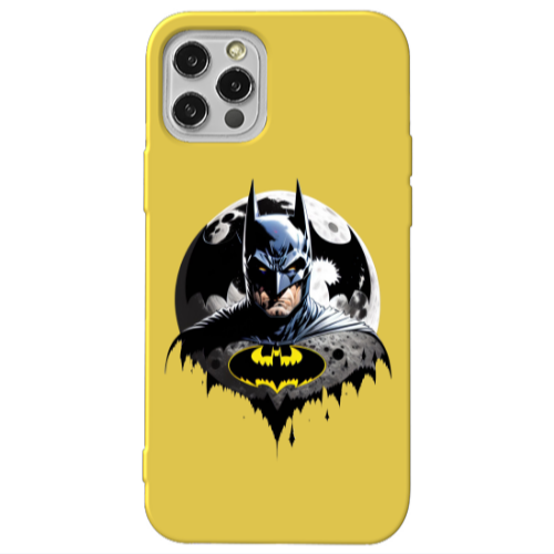 Apple iPhone 12 Pro Batman 3 Yellow Colored Silicone TPU Θήκη