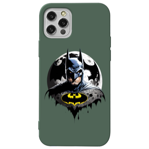 Apple iPhone 12 Pro Batman 3 Dark Green Colored Silicone TPU Θήκη