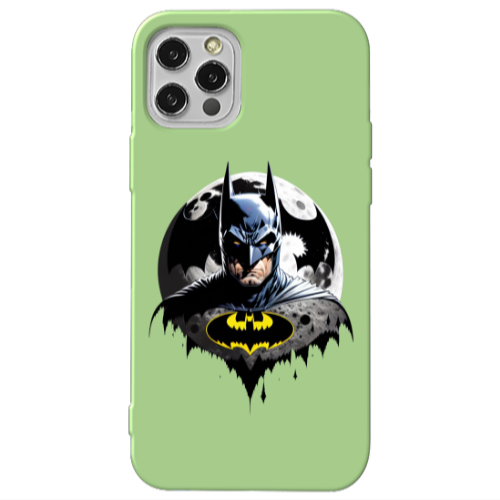 Apple iPhone 12 Pro Batman 3 Light Green Colored Silicone TPU Θήκη