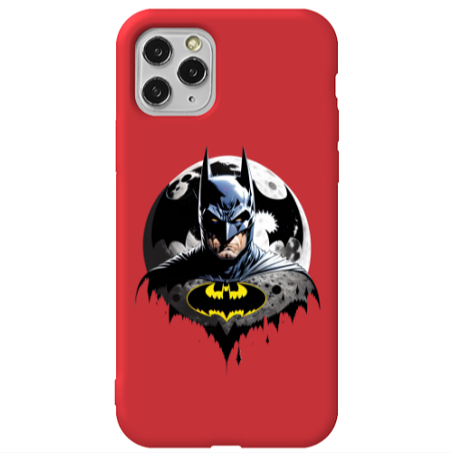 Apple iPhone 11 Pro Max Batman 3 Red Colored Silicone TPU Θήκη