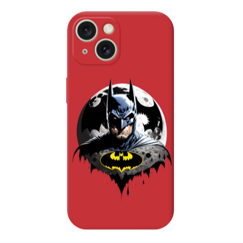 Apple iPhone 15 Batman 3 Red Colored Silicone TPU Θήκη