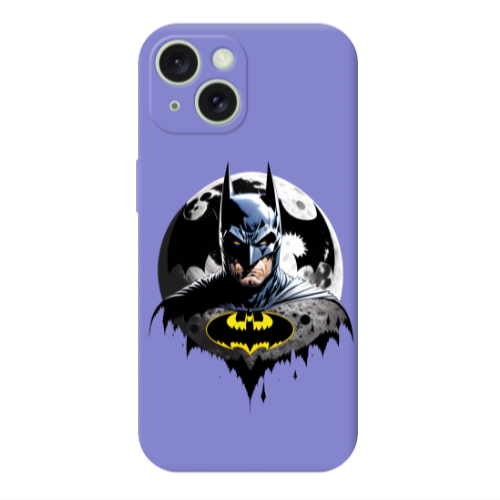 Apple iPhone 15 Plus Batman 3 Purple Colored Silicone TPU Θήκη