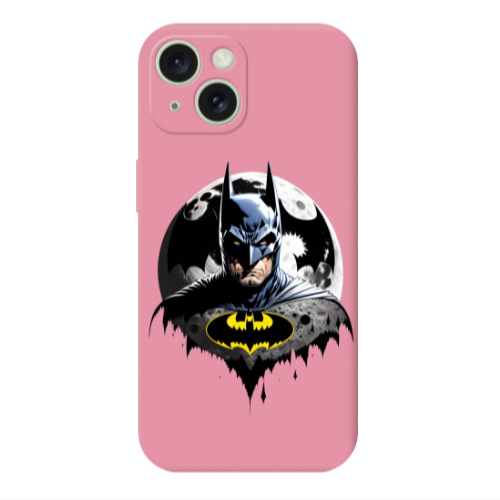 Apple iPhone 15 Plus Batman 3 Pink Colored Silicone TPU Θήκη