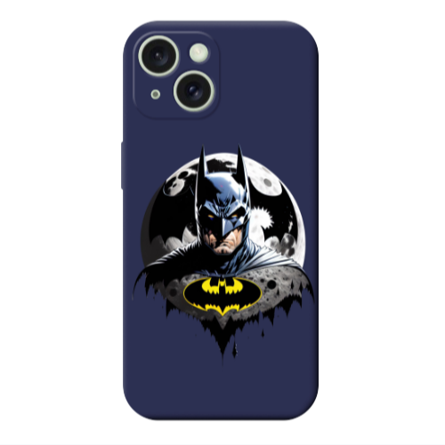 Apple iPhone 15 Plus Batman 3 Dark blue Colored Silicone TPU Θήκη