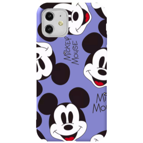 Apple iPhone 11  Mickey Mouse Purple Colored Silicone TPU Θήκη
