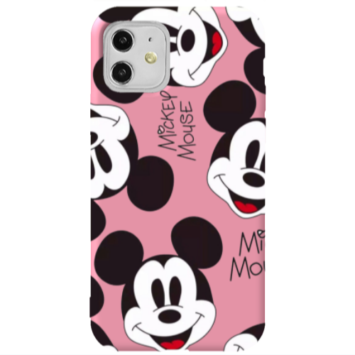 Apple iPhone 11  Mickey Mouse Pink Colored Silicone TPU Θήκη