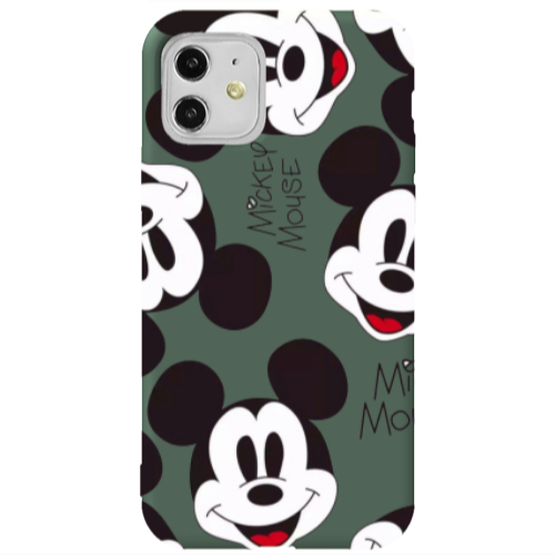 Apple iPhone 11  Mickey Mouse Dark Green Colored Silicone TPU Θήκη