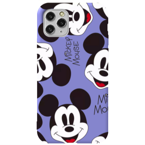 Apple iPhone 11 Pro Mickey Mouse Purple Colored Silicone TPU Θήκη