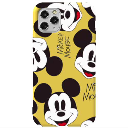 Apple iPhone 11 Pro Mickey Mouse Yellow Colored Silicone TPU Θήκη