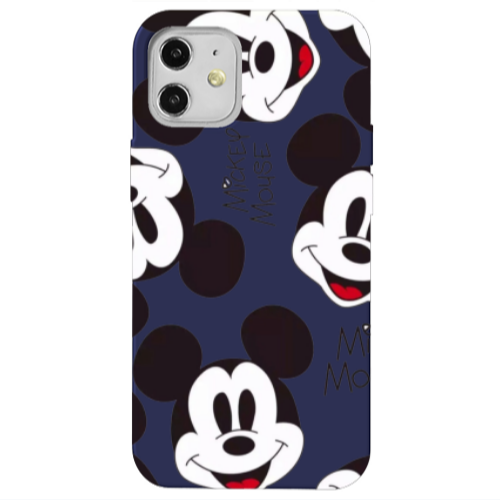 Apple iPhone 12 Mickey Mouse Dark blue Colored Silicone TPU Θήκη