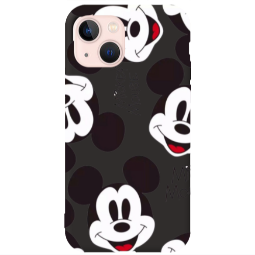 Apple iPhone 13 Mickey Mouse Black Colored Silicone TPU Θήκη