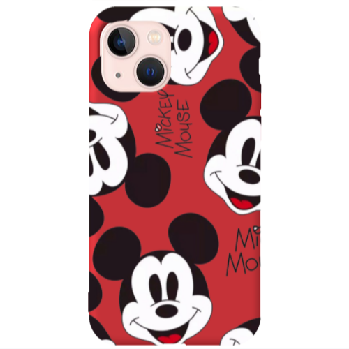 Apple iPhone 13 Mickey Mouse Red Colored Silicone TPU Θήκη
