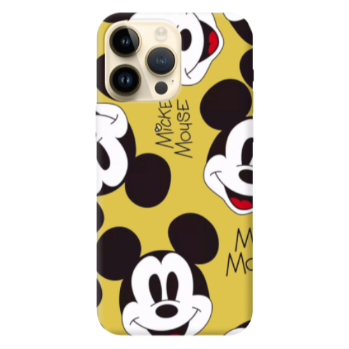 Apple iPhone 13 Pro Max Mickey Mouse Yellow Colored Silicone TPU Θήκη