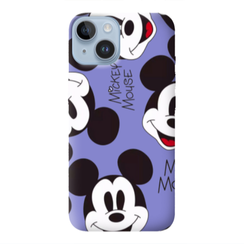 Apple iPhone 14  Mickey Mouse Purple Colored Silicone TPU Θήκη