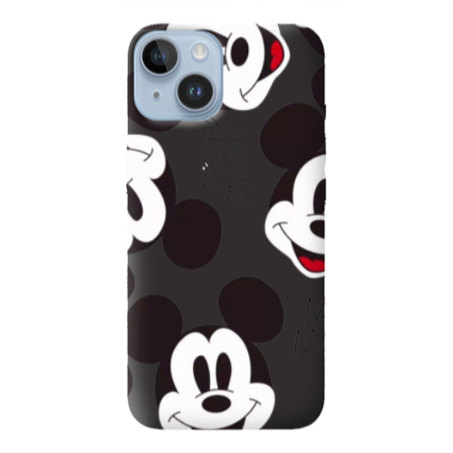 Apple iPhone 14  Mickey Mouse Black Colored Silicone TPU Θήκη