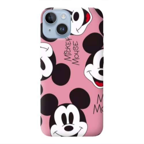 Apple iPhone 14 Plus Mickey Mouse Pink Colored Silicone TPU Θήκη