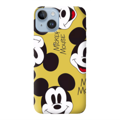 Apple iPhone 14 Plus Mickey Mouse Yellow Colored Silicone TPU Θήκη