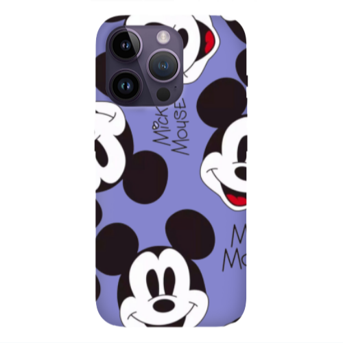 Apple iPhone 14 Pro  Mickey Mouse Purple Colored Silicone TPU Θήκη