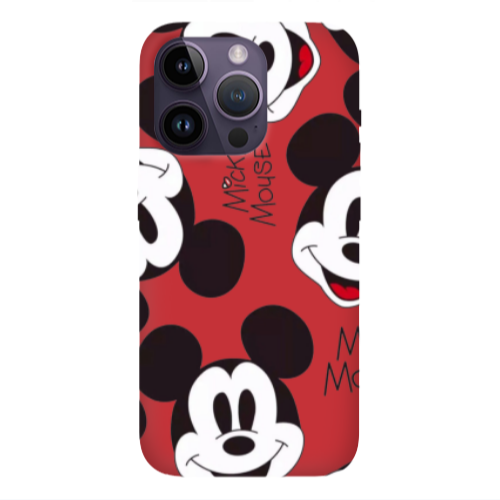 Apple iPhone 14 Pro Max Mickey Mouse Red Colored Silicone TPU Θήκη