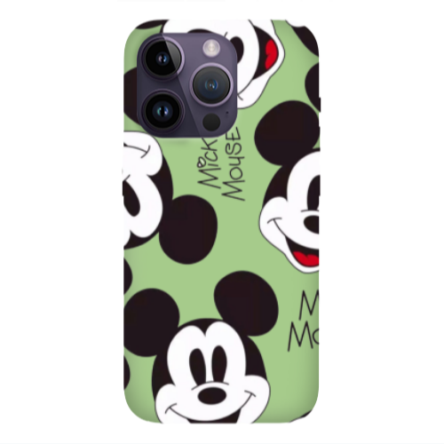 Apple iPhone 14 Pro Max Mickey Mouse Light Green Colored Silicone TPU Θήκη