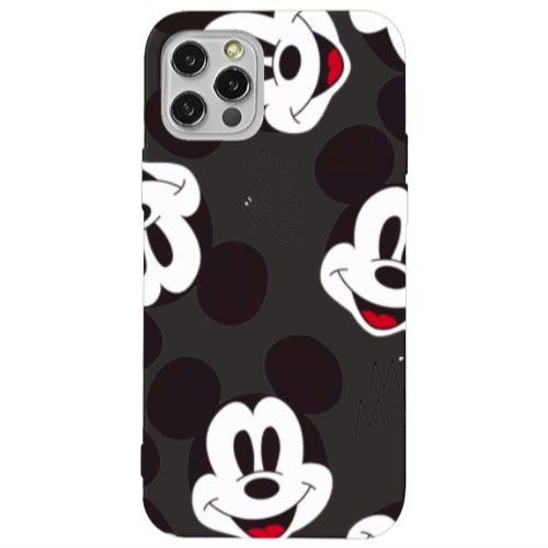 Apple iPhone 12 Pro Mickey Mouse Black Colored Silicone TPU Θήκη