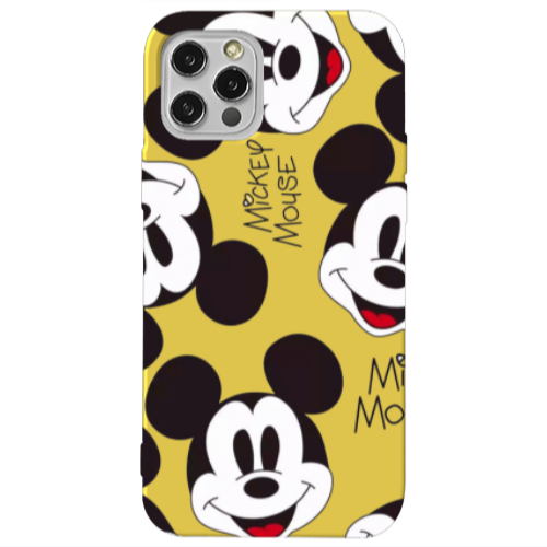 Apple iPhone 12 Pro Mickey Mouse Yellow Colored Silicone TPU Θήκη
