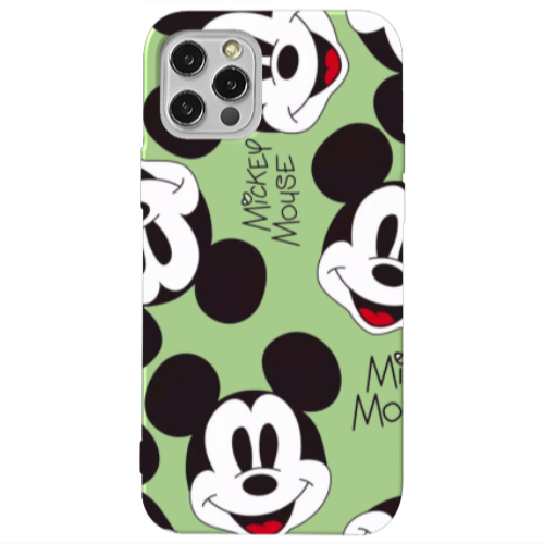 Apple iPhone 12 Pro Mickey Mouse Light Green Colored Silicone TPU Θήκη