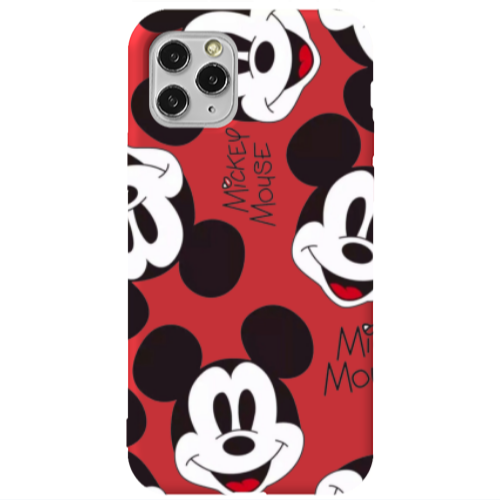 Apple iPhone 11 Pro Max Mickey Mouse Red Colored Silicone TPU Θήκη