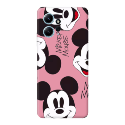 Xiaomi Redmi Note 12 4G Mickey Mouse Pink Colored Silicone TPU Θήκη