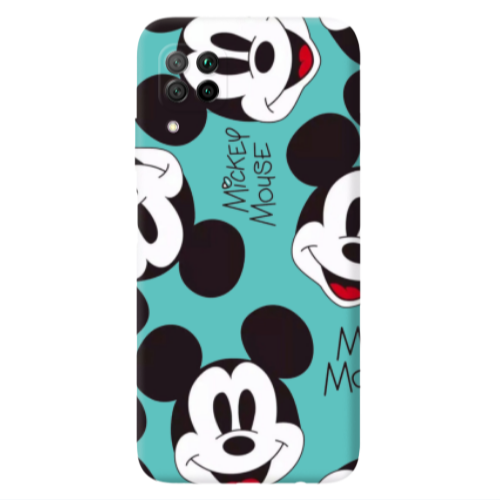 Huawei P40 Lite Mickey Mouse Turquoise Colored Silicone TPU Θήκη