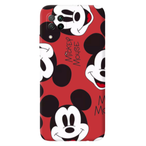 Huawei P40 Lite Mickey Mouse Red Colored Silicone TPU Θήκη