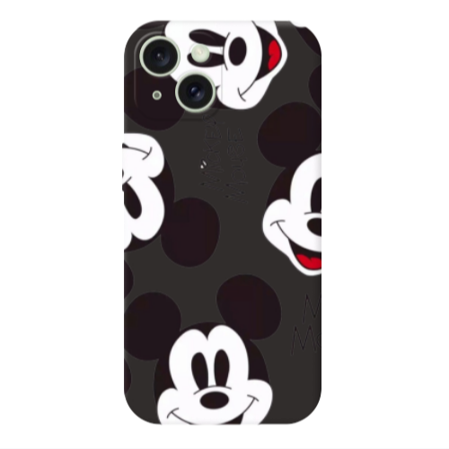 Apple iPhone 15 Mickey Mouse Black Colored Silicone TPU Θήκη