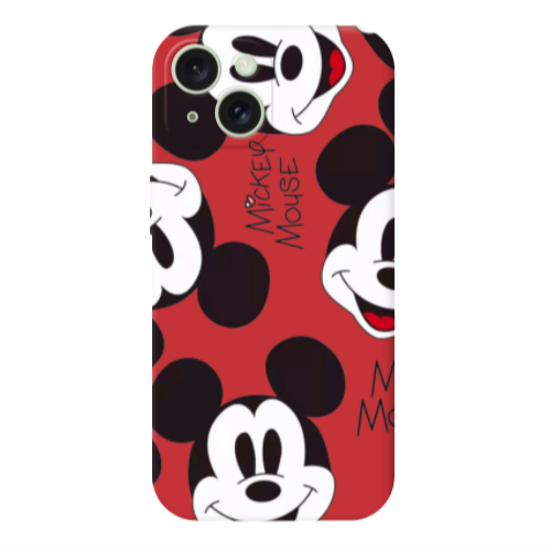 Apple iPhone 15 Mickey Mouse Red Colored Silicone TPU Θήκη
