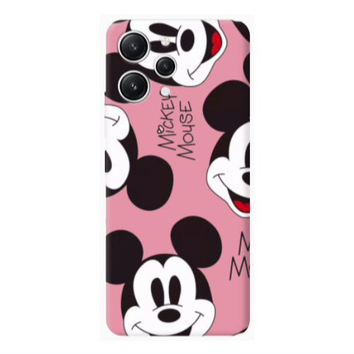 Xiaomi Redmi 12 Mickey Mouse Pink Colored Silicone TPU Θήκη