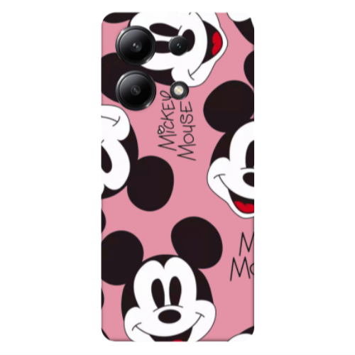 Xiaomi Redmi Note 13 4G Mickey Mouse Pink Colored Silicone TPU Θήκη